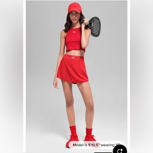 NWT ALO Yoga Match Point Tennis Skirt bright Red size xxs - sold out online